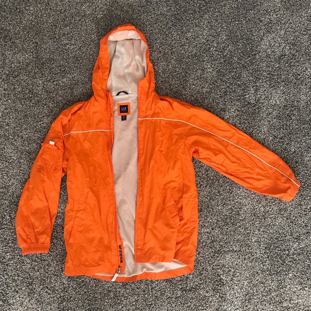 NWOT Unisex GapKids Orange Windbreaker/Rain Jacket